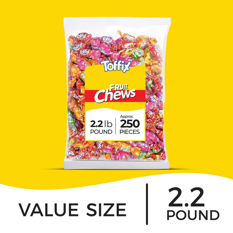 Toffix, Fruit Chews, Center-Filled Soft Fruit Chews Candy Individually Wrapped