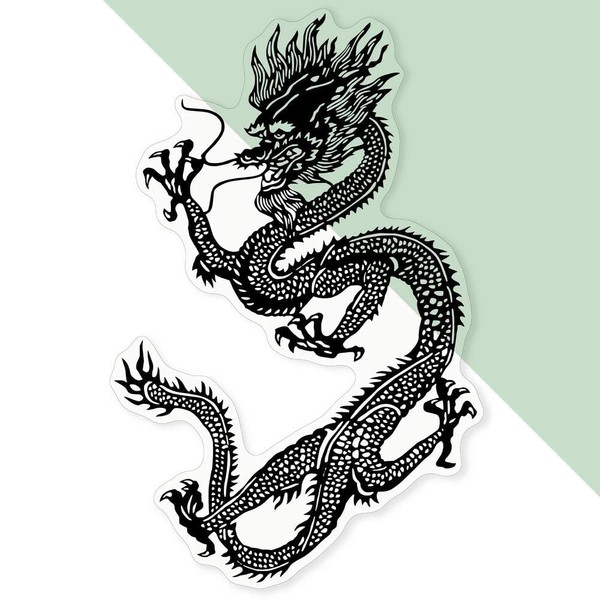 'Chinese Dragon' Clear Sticker Decal – Waterproof Film for Windows,