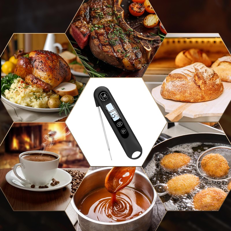 DOQAUS Meat Thermometers, 3S Instant Read Food Thermometer, Accurate Meat