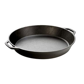 Lodge Lodge 17 Inch Pre-Seasoned Cast Iron Skillet - Dual Assist Handles - Use in the Oven, on the Stove, on the Grill, or Over a Campfire - Black