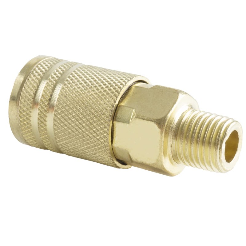 XHSP 5PCS 1/4 Inch Brass Male Industrial Coupler, 1/4 Inch