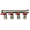 4 Loop Plumbing Manifold w/ 1" trunk & 1/2" pex