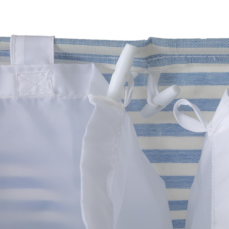 Household Essentials Rectangular Double Sorter with Handles, Blue and White