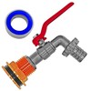 Brass Water Butt Feedthrough with Outlet Tap and Hose Nozzle