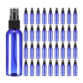 uxcell 100 Pack Spray Bottles, 2 Oz/60ML Reusable Clear Empty Mist Plastic Mini Travel Bottle Set,Small Refillable Liquid Containers for Household Use, Essential Oil(Blue Black)