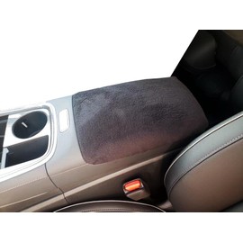 Car Console Covers Plus Made in USA Designed for Hyundai Santa Fe 2021-2023 Fleece Auto Armrest Center Console Cover Protector Dark Gray