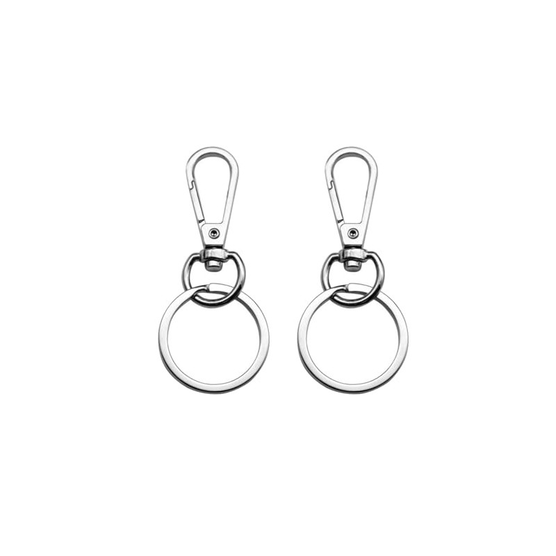 Akkerds Key Holder, Double Ring, Flat Keyring, Keychain, Rotating Hook,