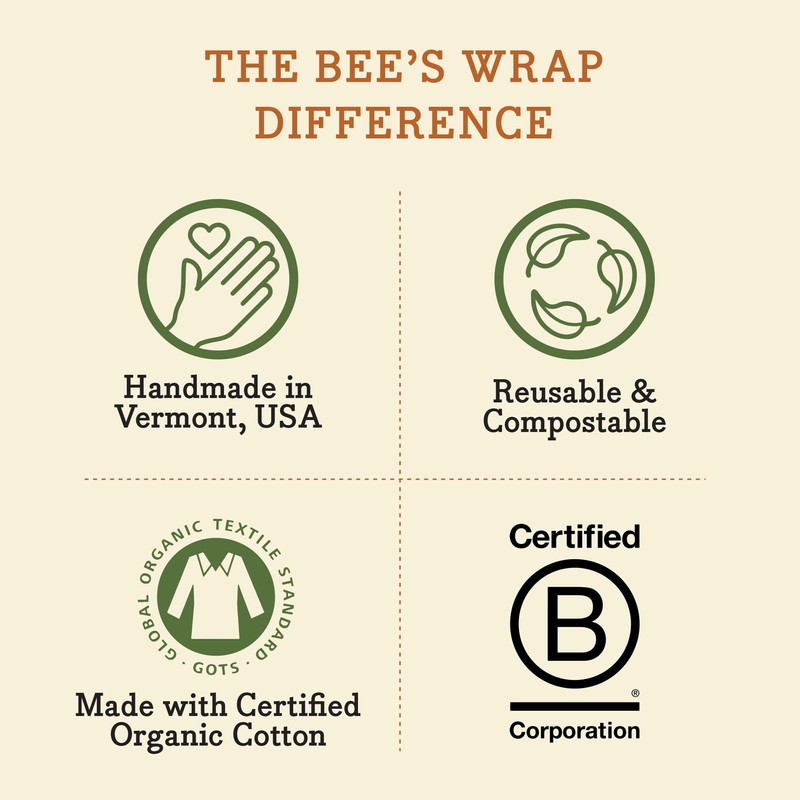 Bee's Wrap Sustainable Food Storage Medium Set of 3 Wraps