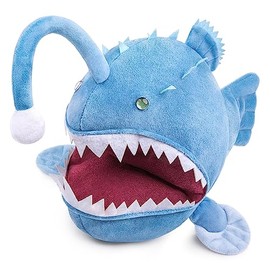 Simulated Anglerfish Plush Toy, Blue Anglerfish Stuffed Animal Doll Ocean Animal for Children's Birthday Gift, Home Decoration
