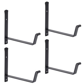 Farmlyn Creek 4 Pack Window Box Brackets, Flower Box Brackets for Railings, Fence, Balcony (Black)