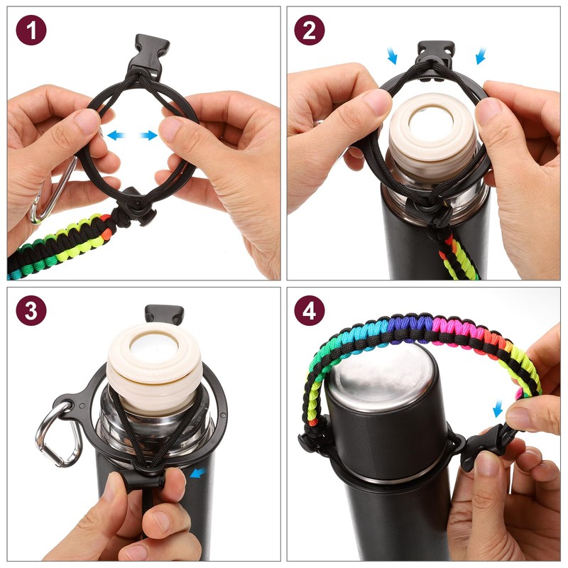 QUARKZMAN Paracord Handle, Water Bottle Handle Strap, Paracord Cap Strap,
