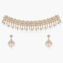 TARINIKA Antique Dorothy Kundan Choker Set - Indian Jewelry Sets for Women | Perfect for Ethnic Occasions | Traditional Indian Choker Necklace | 1 Year Warranty*