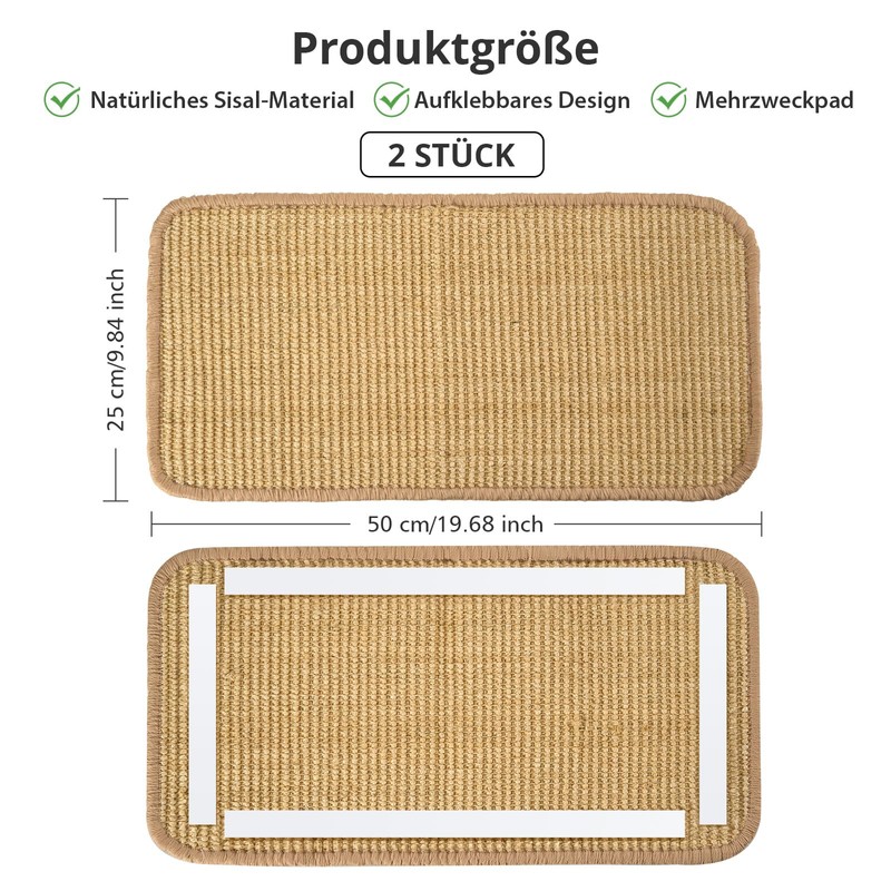 Cat Scratching Mat, Pack of 2, Sisal Carpet, Cat Scratching