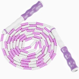 Cuerda para Saltar con Abalorio,Cuerda para Saltar Segmentada,Cuerda de Saltar Segmentada con Abalorio Suaves Segmentadas Sin Enredos,Enredo Ajustable,Cuerda para Saltar Mujer y Niña,2.6m,Púrpura