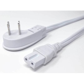 SF Cable 10ft NEMA 1-15P to C7 Ultra Low Profile Angle Polarized Power Cord- ...