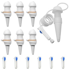 Beauty PLAYER Watering Duty Water Cap Plant, White, Set of 6, Extension Hose Length 5.9 ft (1.5 m), Japanese Instruction Manual Included, Water Control Valve, Automatic Waterer, Siphon Type, Plug In,