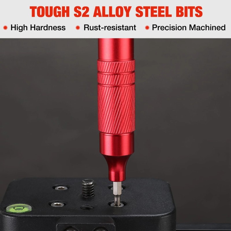 WORKPRO 24-in-1 Precision Screwdriver Multi-Bit Screwdrivers w/S2 Steel Bits Red