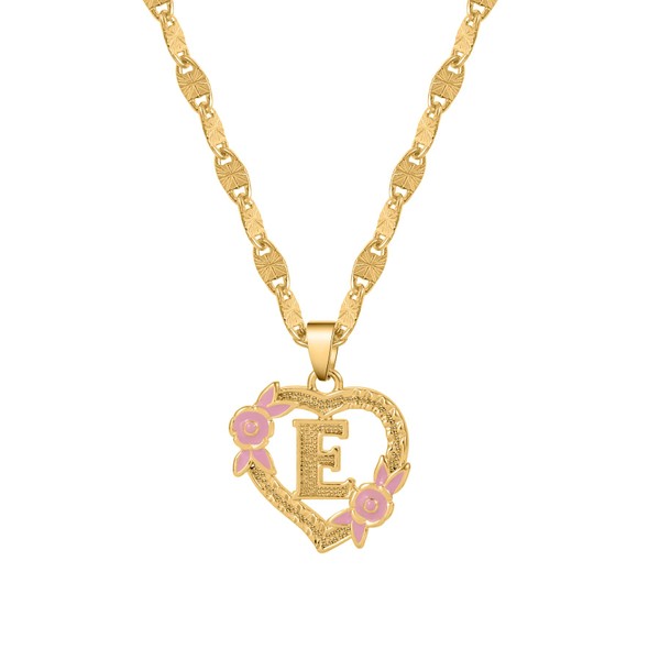 Generic Dascus Gold Heart Letter Initial Necklace For Women Custom