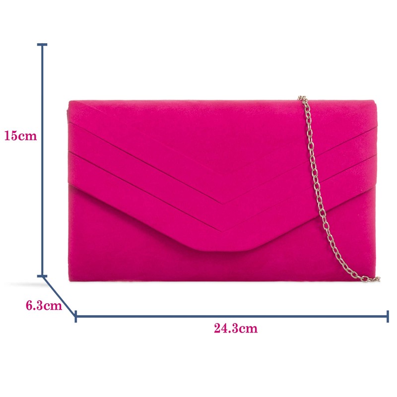 fi9® STYLISH SUEDE ENVELOP STYLE BRIDAL WEDDING EVENING CLUTCH PARTY