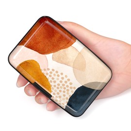 Hsxnam Credit Card Holder Wallet, RFID Blocking Credit Card Case Aluminum Metal Cute Business Card Holder Pocket ID Case for Women Men, Mandala Flower