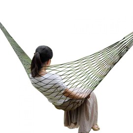 Nylon Rope Hammock, Comfortable Hammock Swing Chair Hanging from Strong Garden Tree for Indoor, Outdoor, Camping
