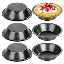 doesnotapply 6 Pack Mini  Pie Dishes Quiche Pie Tart Tins Individual Round Pie Tins Non-Stick Coating Quiche Baking Moulds for Baking (12.7x8x3cm)