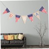 Ciieeo 2pcs 4th of July American Flag Pattern Burlap Banner