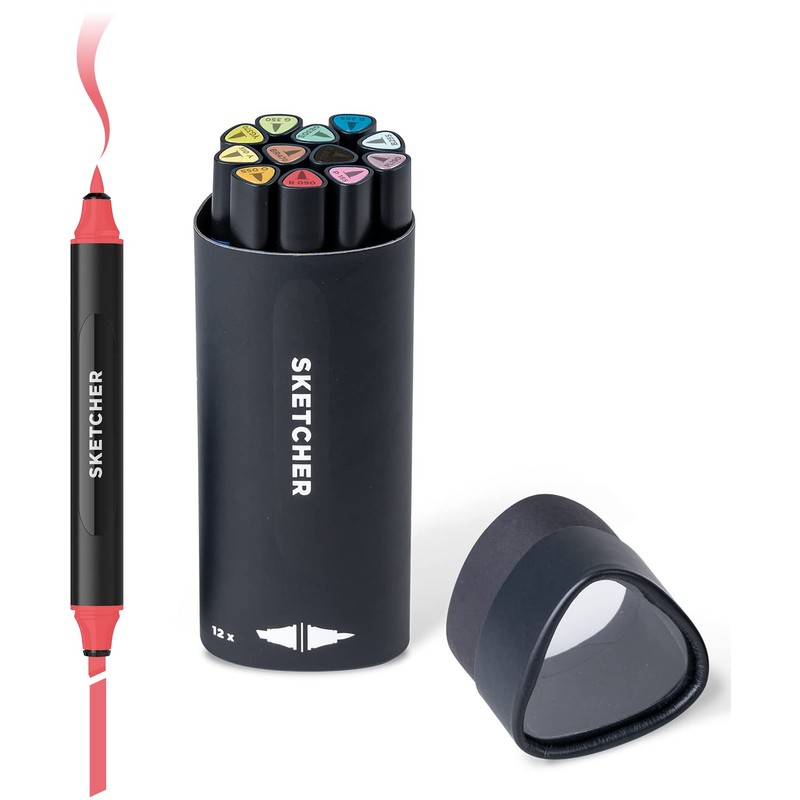 Molotow Sketcher Twinmarker Main Kit 2 (Brush Tip & 3