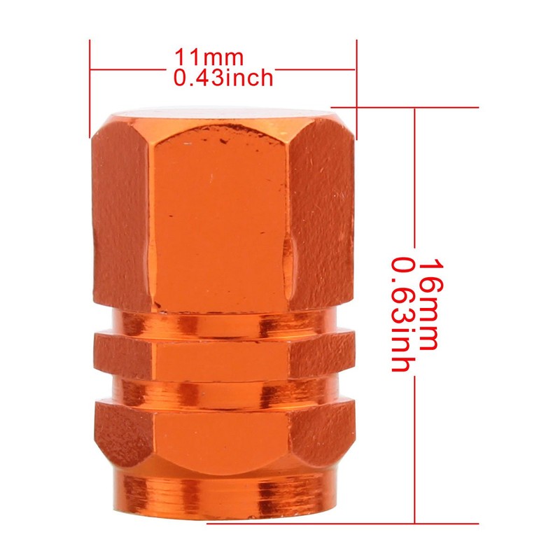 TOMALL Orange Hexagon Style Wheel Tyre Valve Caps for SUV