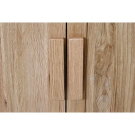 Wooden Door Handles, Solid Oak Bar Handles for Kitchen Cupboard Cabinet & Drawers (1)