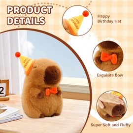 VARKAGE Plush Toy Capybara Cuddly Toy Kawaii Capybara Plush Cushion Toy Throw Pillow Gift for Children Girls 3+ Years (Birthday, 25 cm)