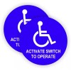 Unbranded ACTIVATE SWITCH TO OPERATE Handicap Vinyl Door Decals Stickers Labels (PAIR)