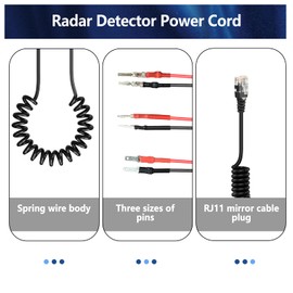 Vovucai Radar Detector Power Cord Mirror Cable Plug with Magnetic Ring and Inline Fuse Holder,Rearview Mirror Plug Cable,Suitable for Uniden Beltronics Whistler Cobra Valentine One,Elastic Power Cord