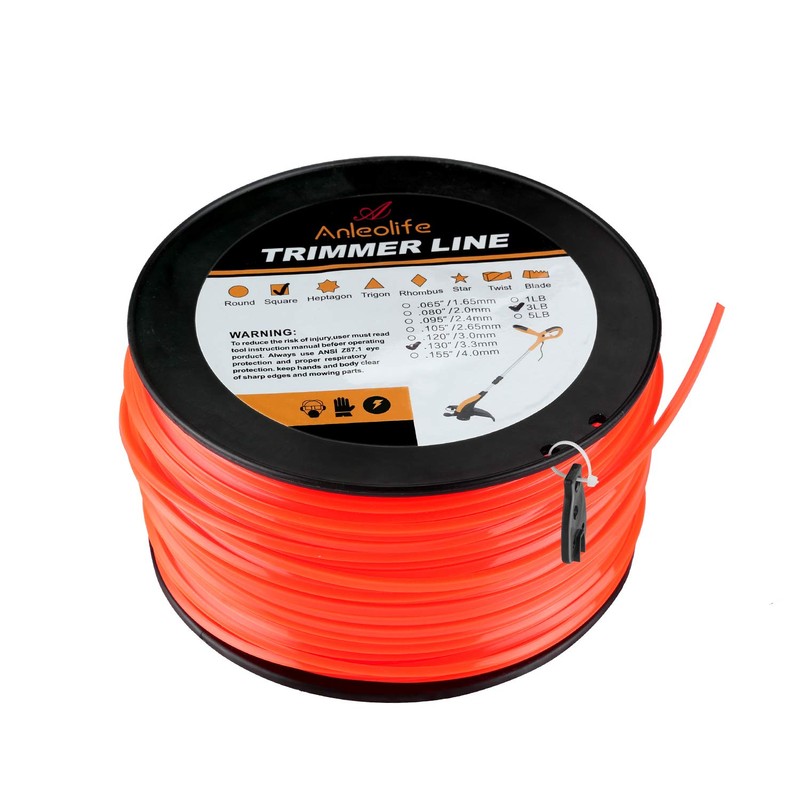 A ANLEOLIFE 3-Pound Commercial Square .155-Inch-by-280-ft String Trimmer Line in