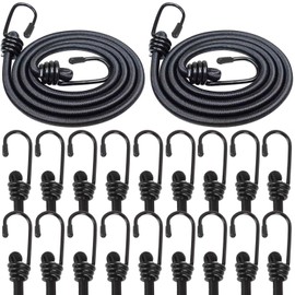 20 PCS Bungee Cords with Hooks 36 Inch Adjustable Bungy Cords Ideal for Transporting, Packing and Securing Small Loads