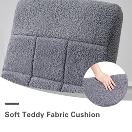 VECELO High Back Nursery Rocking Chair with Foot Rest, Teddy Upholstered Reclining Glider Rocker, Comfy Armchair Padded Seat Removable Side Pockets for Living Room, Bedroom, Balcony, Grey