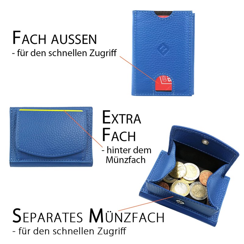 FreeHaveFun Women's Mini Purse, blue, Modern