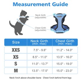 Dooradar Cat Harness and Leash Escape Proof for Walking, Adjustable Vest Harness for Small Medium Cats, Soft Easy Control Jacket, Light Blue, XS