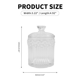 MC MEICHUANG 2 Pack Glass Qtip Holder Canisters with Lids , Crystal Clear Apothecary Jars for Cotton Balls, Swabs, Floss, Candy & Makeup Pads , Bathroom Vanity Organizers & Beauty Storage(Clear)