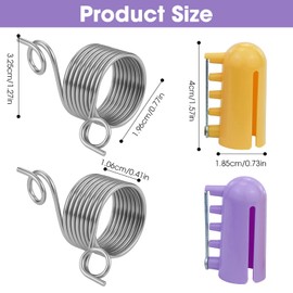 JRSHIRLEYLTD 2 Stück strickfingerhut,Garnführung Fingerhalter,häkeldrahtring,Edelstahl Spiralstrick Fingerhut Fingerring,häkelring,und 2 Stück Kunststoff Garnführun, für Strick Häkelzubehör