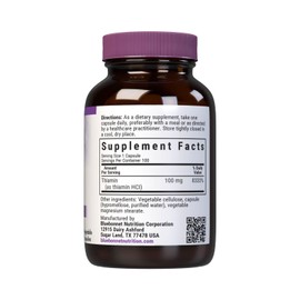 Bluebonnet Vitamin B1 100 mg - Mood Support & Energy Vitamins for Women & Men* - Thiamin HCl - Non-GMO, Vegan, Kosher, Gluten-Free - Soy & Dairy-Free - 100 Vegetable Capsules, 100 Day Supply