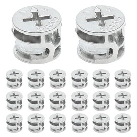 20 pcs Furniture Cam Lock Nut Connectors Fittings 15 x 12 mm for Cabinet Drawer Dresser and Wardrobe Furniture Panel Connecting