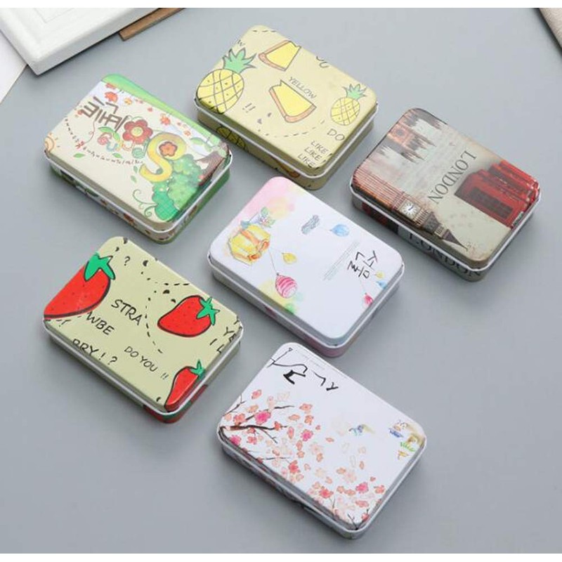 SZB Mini Tin Can Case, Tin Tin Tin with Lid,