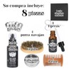 8 pz kit de crecimiento de barba, rodillo derma, bálsamo,