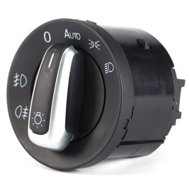 GHXSport - Interruptor de faros delanteros cromados para Volkswagen Jetta MK5 / Golf Jetta MK6 / Passat B6 / Passat CC / 2005-2010 VW TIGUAN Touran / 2004-2011 Caddy / 2008-2011 VW Scirocco