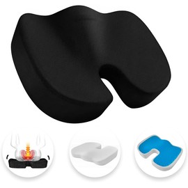 Raganet, Cojin Ortepedico de Memory Foam para Asientos, Alivio para Dolor de Ciatica, Espalda y Coxis, Almohadilla de Apoyo con Funda Lavable, Materiales Premium para el Mayor Confort