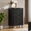 IDEALHOUSE Wave Fluted 5 Drawer Dresser, 38'' Tall Chest of