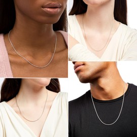 DORANA 1.5 mm Chain Silver 925 Women's Twisted Rope Chain Robust Sterling Chain Silver Necklace Fade Proof Silver Necklace 14/16/18/20/22/24 Inches, Sterling silver, No Gemstone