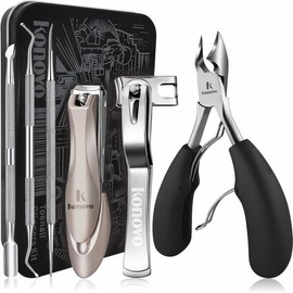 시니어용 발톱깎이 두꺼운 발톱, 긴 손잡이, 튼튼한 손톱깎이 키트 6Pcs 블랙 [Orange+Wide Jaw Opening Toenail Clippers] Senior Toenail Clippers Thick Toenails, Long Handle, Sturdy Nail Clipper Kit 6Pcs Black [Orange+Wide Jaw Opening Toenail Clippers]
