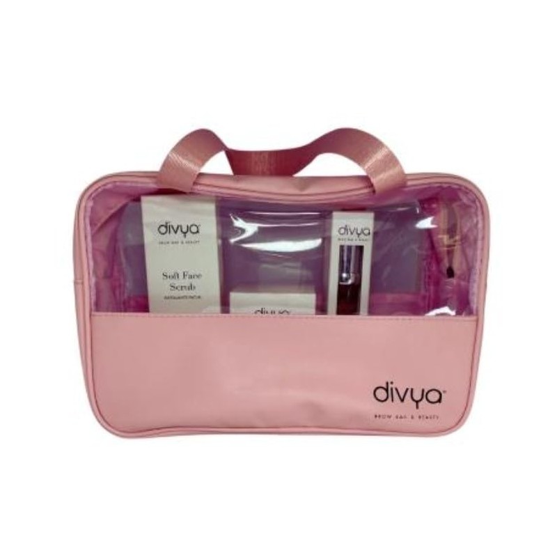 Divya Kit Rutina Cuidado Piel Exfoliante Limpiador Hidratante Cosmetiquera Regalo